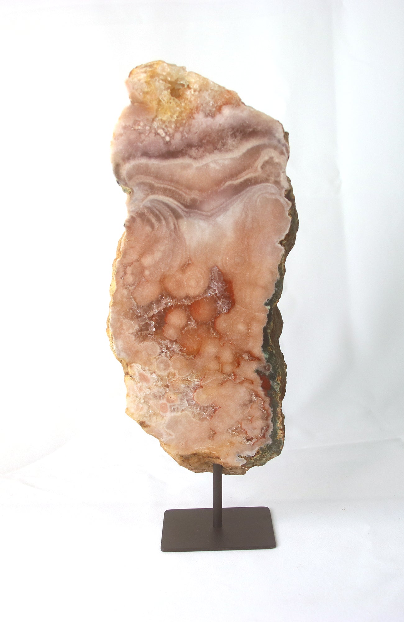 Pink Amethyst Cluster Slice on Stand